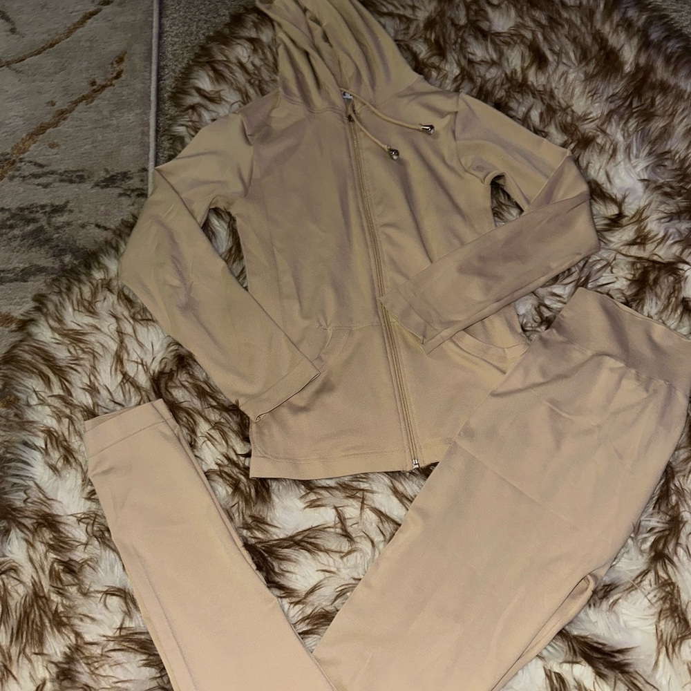 Women's Tan Hoodie and Pants Set
